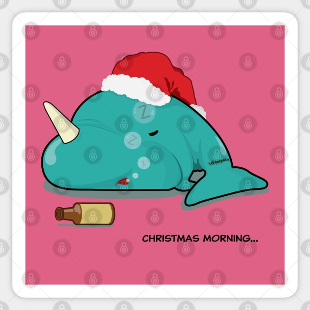 Narwhal on Christmas Day Sticker by RCLWOW